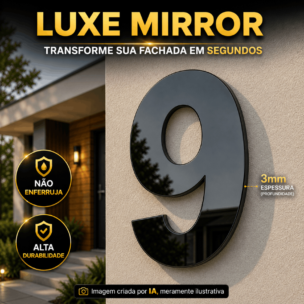 Número Residencial Preto, 15 e 20cm em ACM - Fácil instalação