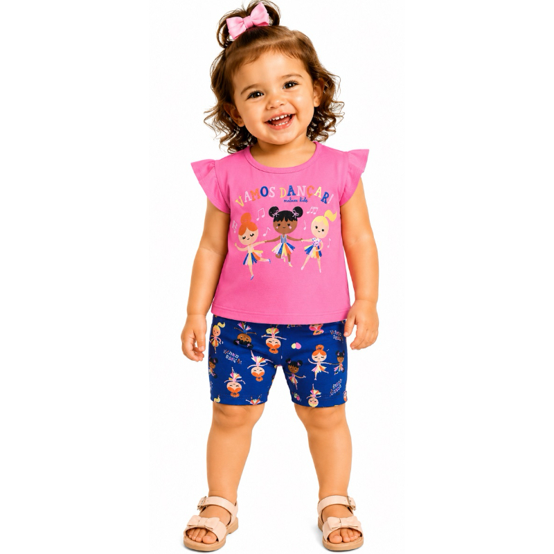 Conjunto Infantil Menina Blusa/Ciclista Cotton 2-3 Anos MALWEE KIDS