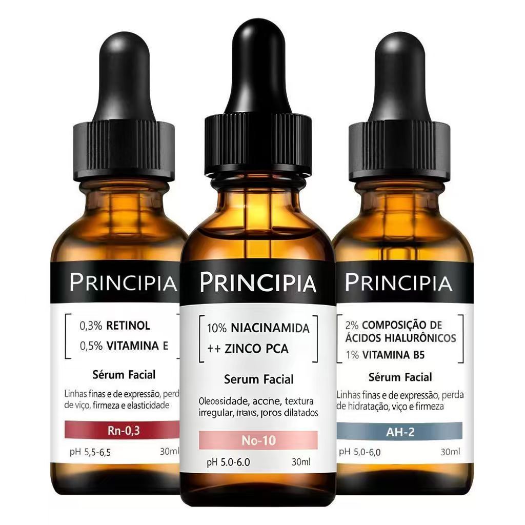 Principia kit Rejuvenescedor Essencial - Sérum Vitamina C + Retinol + Ácido Hialurônico + nc-10