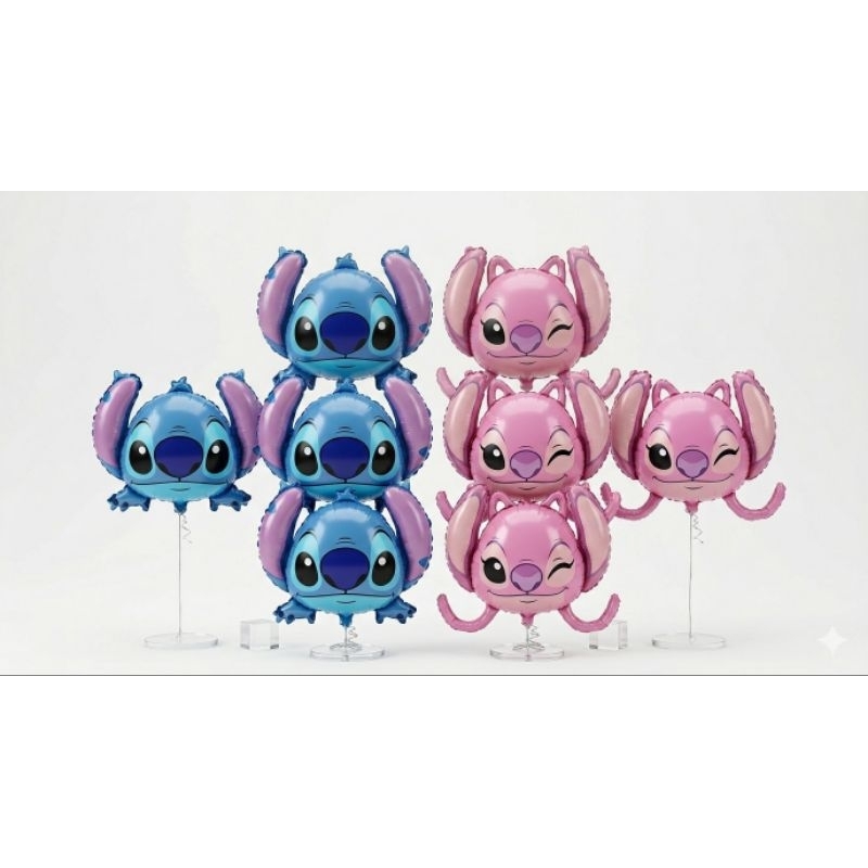 Kit c/ 10/20/50 balões metalizado cabeça Lilo Stich grande mede 54 cm