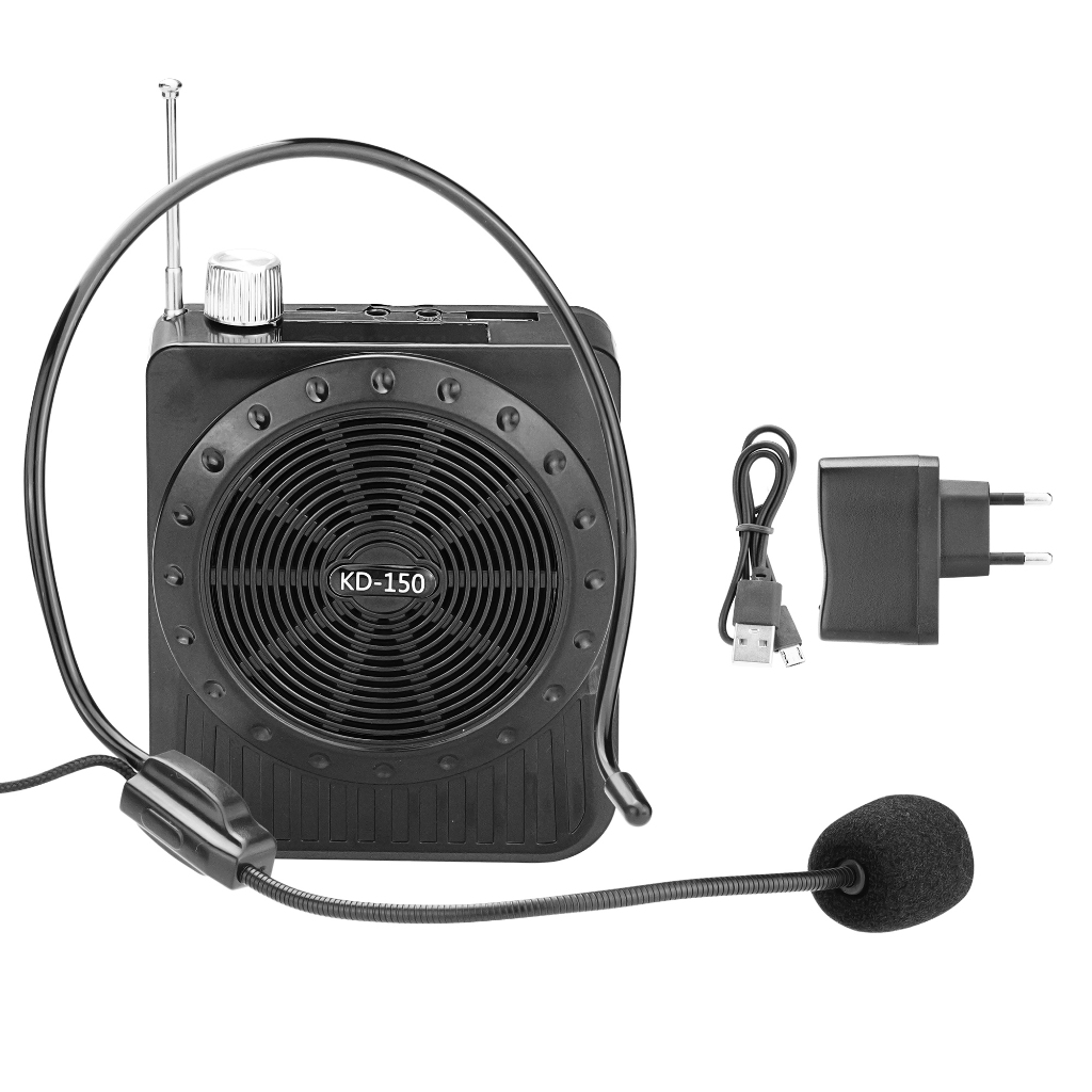 Kit Áudio Portátil Microfone Headset E Amplificador Com Bluetooth Rádio FM Para Guia Professor