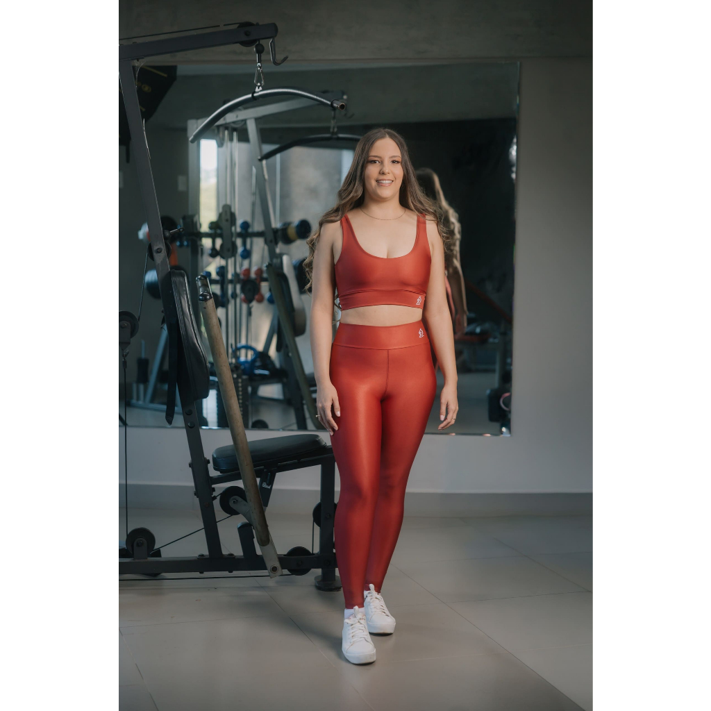 Conjunto Academia Feminino Cintura Alta Levanta Bumbum Sem Transparência Top + Calça Fitness