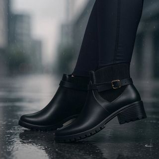 Bota Galocha Feminina 100% Impermeável Super Macia Leve Confortável Sola Antiderrapante Inverno Neve Chuva Fivela Metal