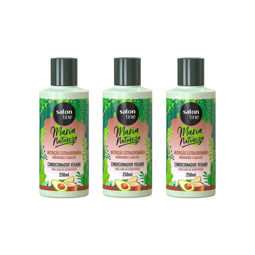 Kit 3 Condicionadores Maria Natureza Nutrição Extraordinária Salon Line