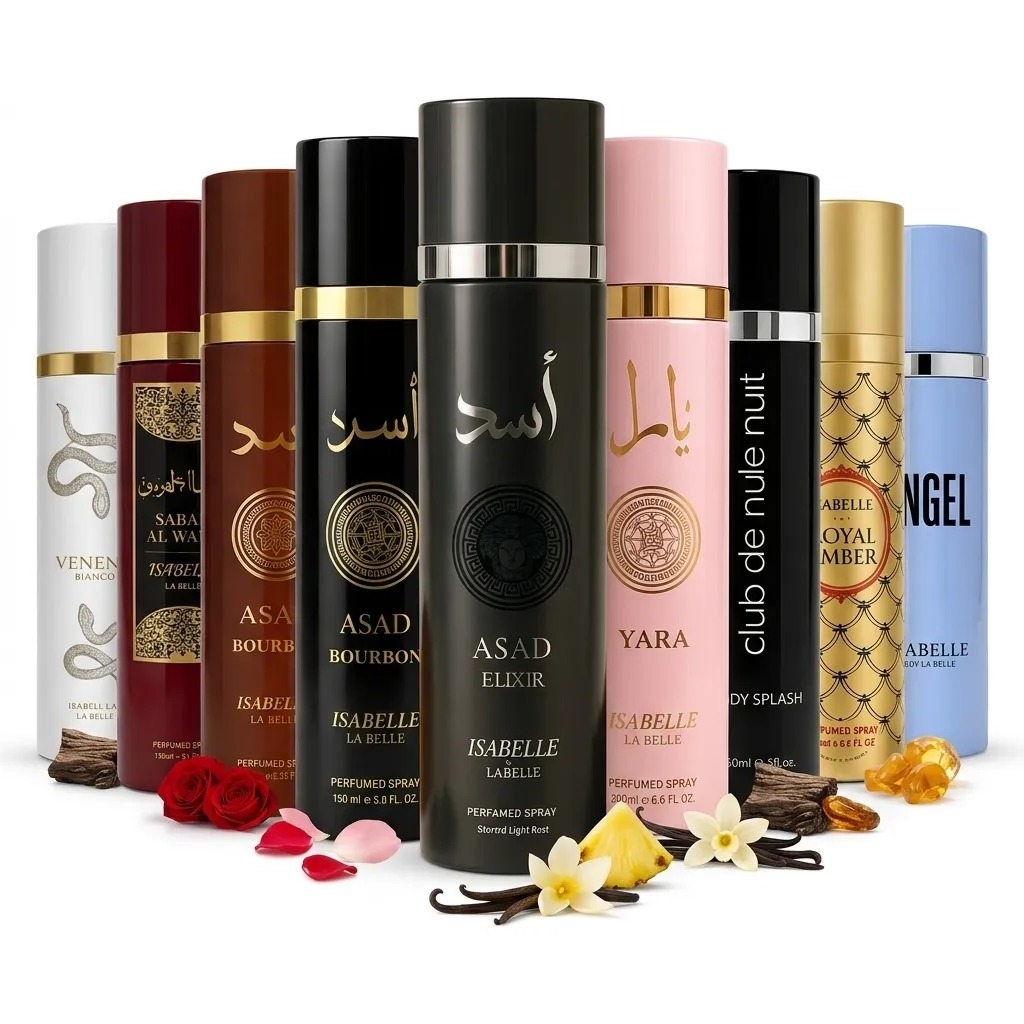 Body Splash Árabe 300ml Isabelle La Belle Original Asad Bourbon Yara Sabah Al Ward Club De Nuit Asad Elixir Veneno Bian