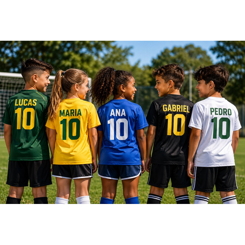 Camiseta Infantil Estampa Personalizada Blusa Do Brasil Com Nome