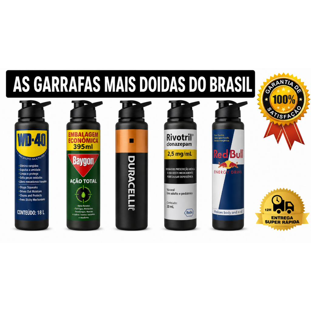 Garrafa 600ml Baygon Wd 40 Temáticas Peronalizadas Presente Divertido