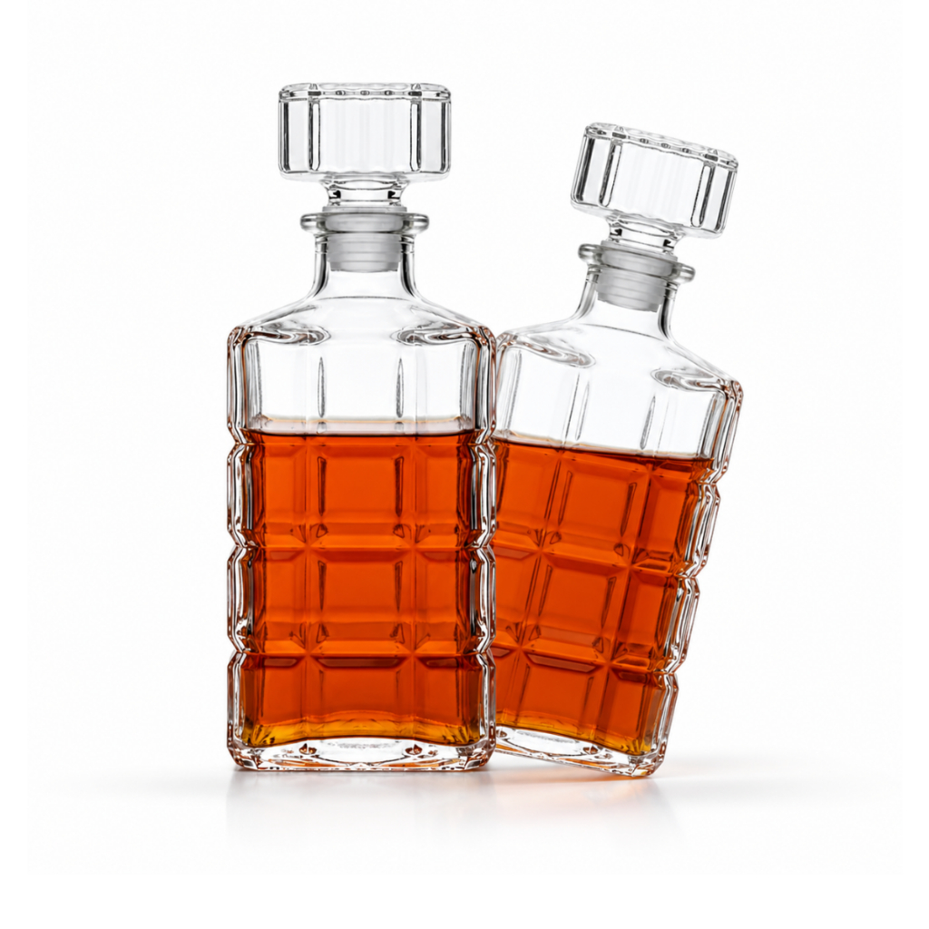 Kit 2 Licoreira Garrafa De Vidro Para Whisky Mini Bar Em Casa Decoração Uisque 900ml