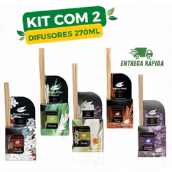 Kit 2 Difusores de Ambiente Amazônia Aromas 270ml c/ Bambu Natural