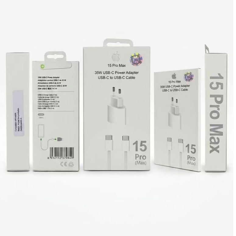 Carregador iPhoneOriginal 15 e 16 Pro Max 35W Turbo Fonte USB-C Cabode 1M Lacrado Tipo-C Tipo C