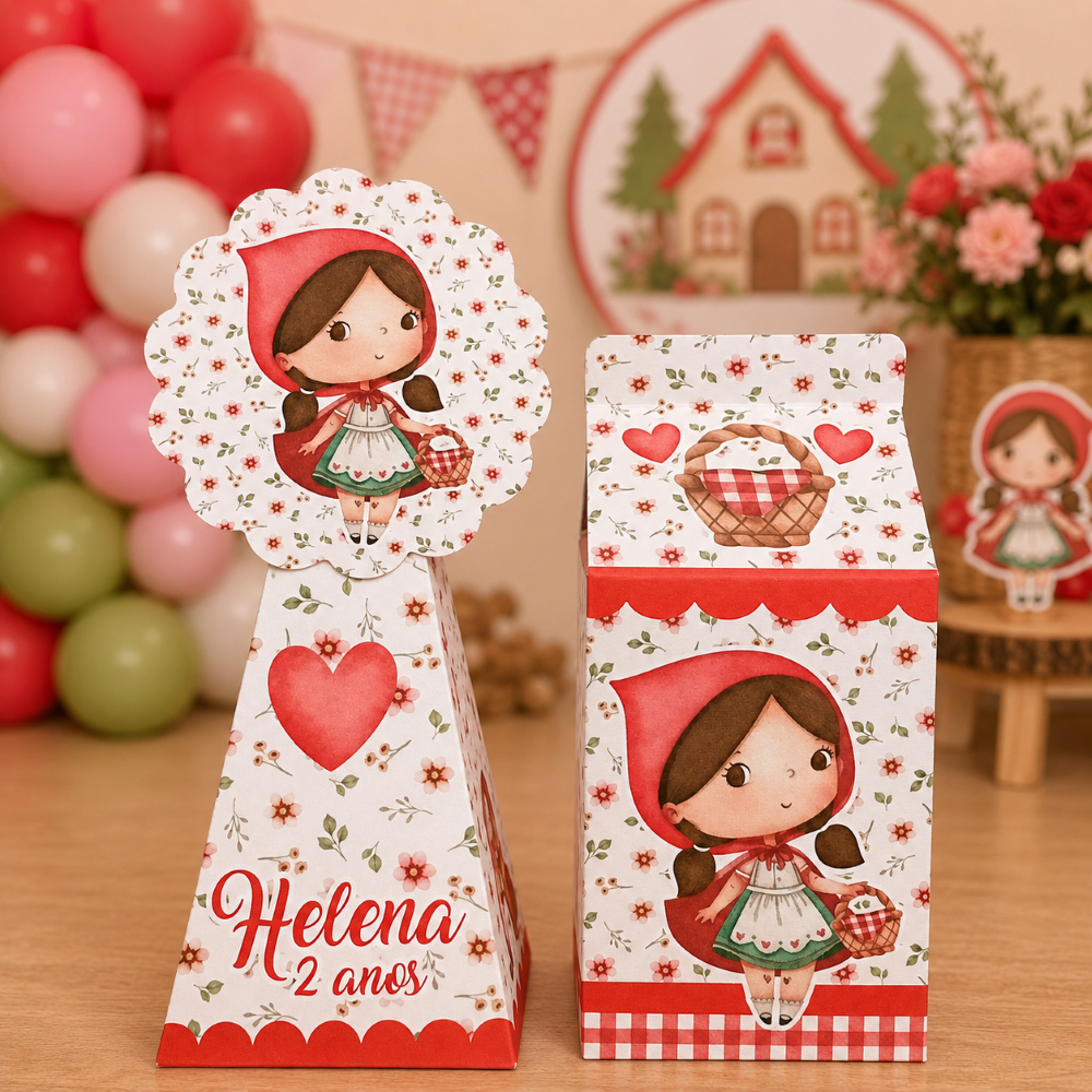 Kit Personalizado Chapeuzinho Vermelho | Lembrancinhas Festa Infantil | Caixinhas | Aniversário