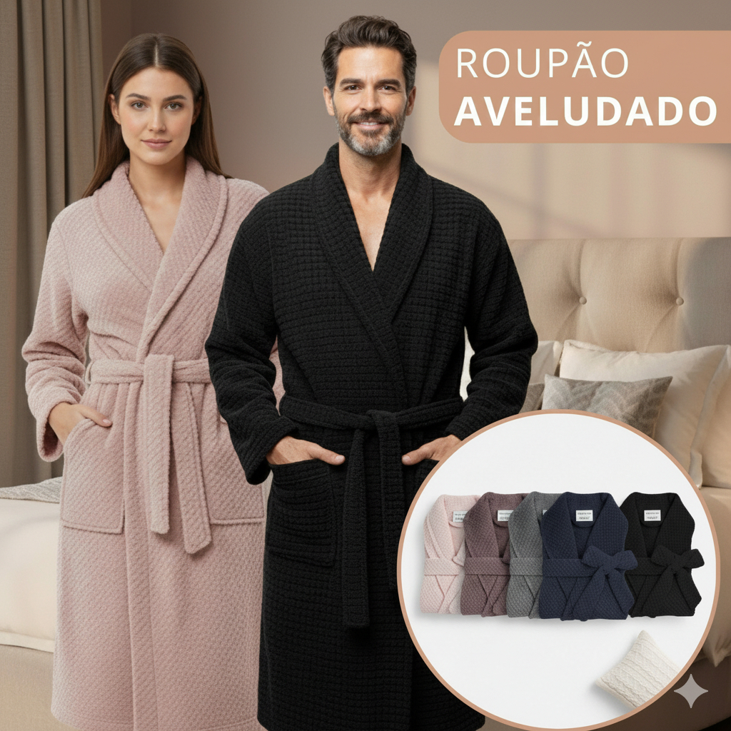 Roupão De Microfibra Unissex Toque Super Macio Quentinho Aveludado Inverno Unique Habitat