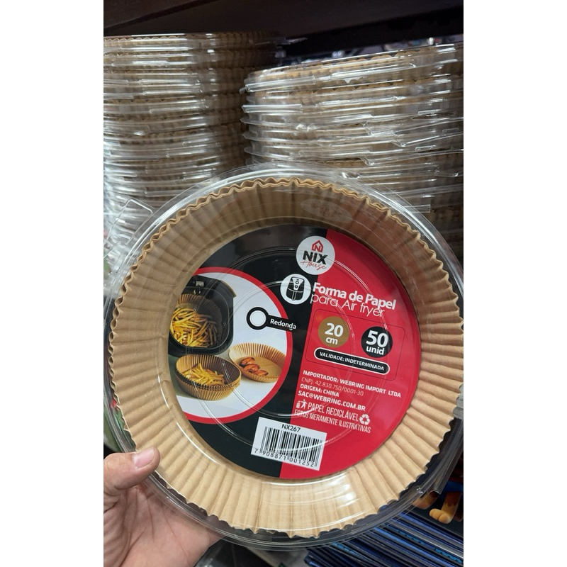 Forma de Papel para Air Fryer 20 cm 50 pcs Papel Forro Air Fryer Forma Antiaderente Descatavel