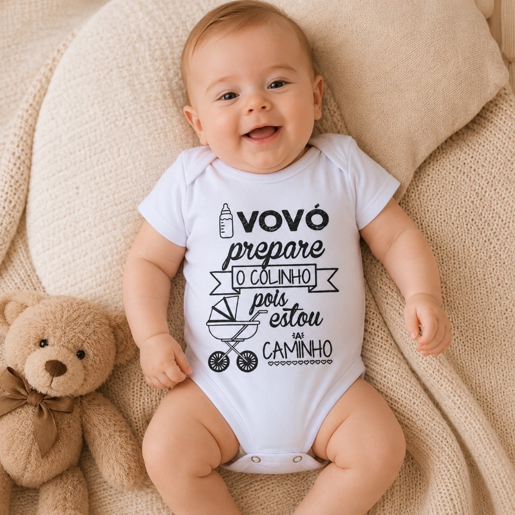 Body Bebê Frase Vovó Prepare o Colinho