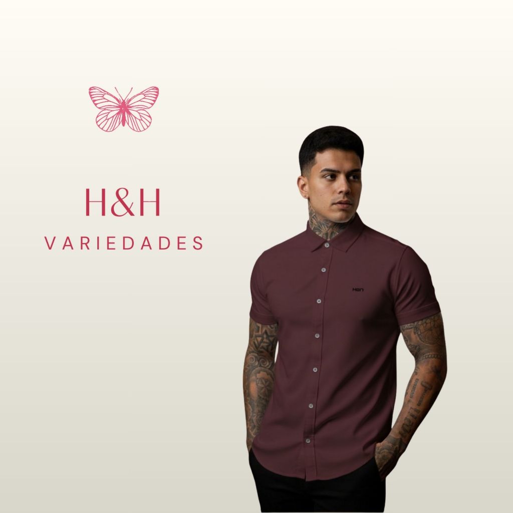 Camisa Masculina Viscose com Elastano Não Amassa | Casual Confortável Social | Sua Loja