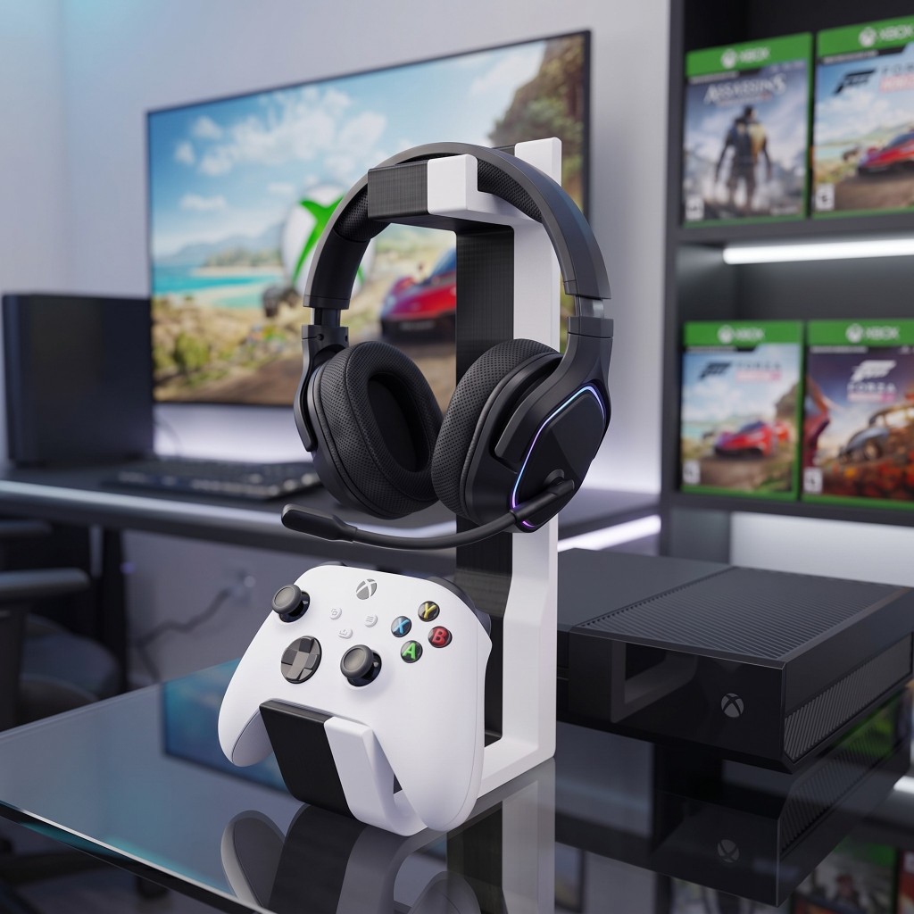 Suporte 2 em 1 para Controle Xbox Series PS5 PS4 e Headset Gamer Premium - Várias Cores