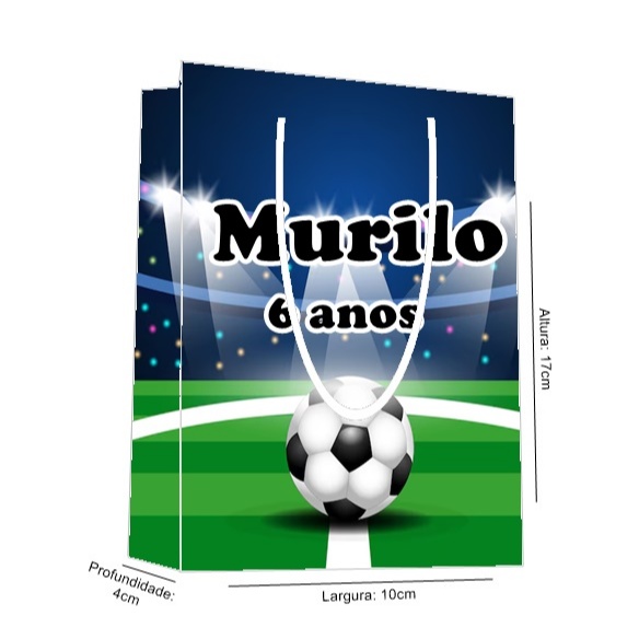 Sacolinha Futebol Personalizada para Aniversário/ Lembrancinha Festa Infantil / Qualquer nome e idade
