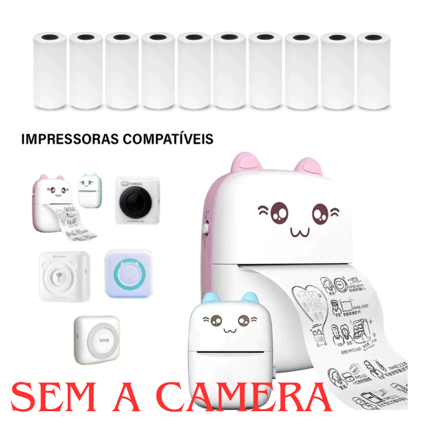 Kit 5/10 Bobina 57x30mm Térmica Somente ROLO Sem Maquina Adesivo Rolo Pra Mini Impressora Portátil