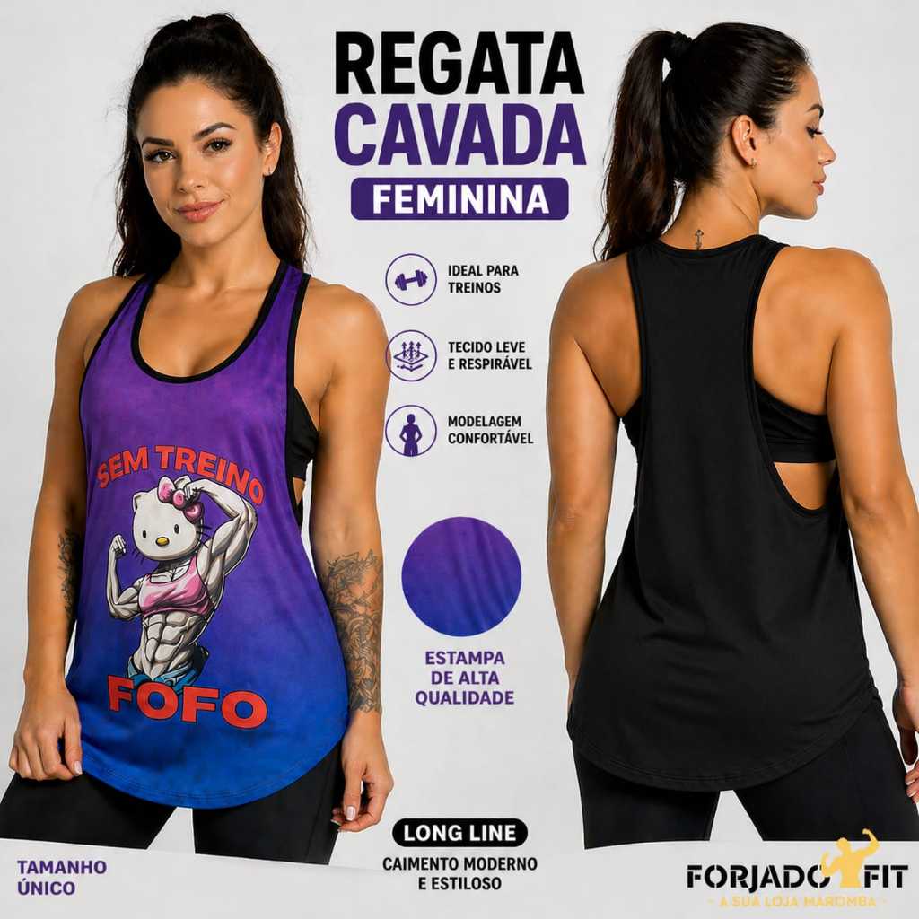 Camisa Regata Cavada Feminina Longline Treino Academia Musculação Fitness Esportiva