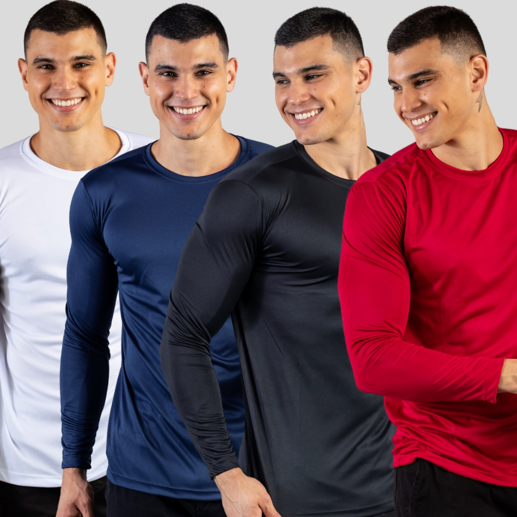 Kit 4 Camisa Térmica Segunda Pele Proteção Uv Esporte Dryfit