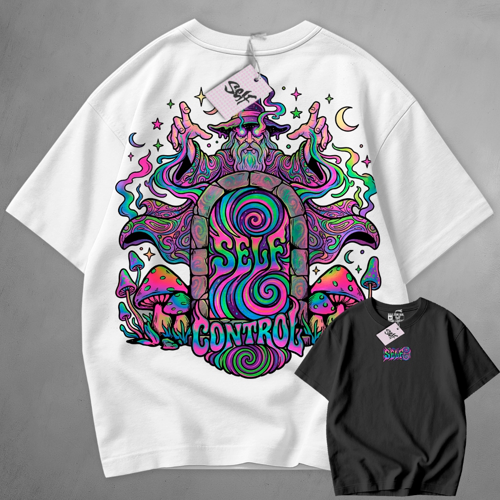 Camiseta Normal Self Control Mistic Mago Psicodelico StreetWear Camisa Premium Style
