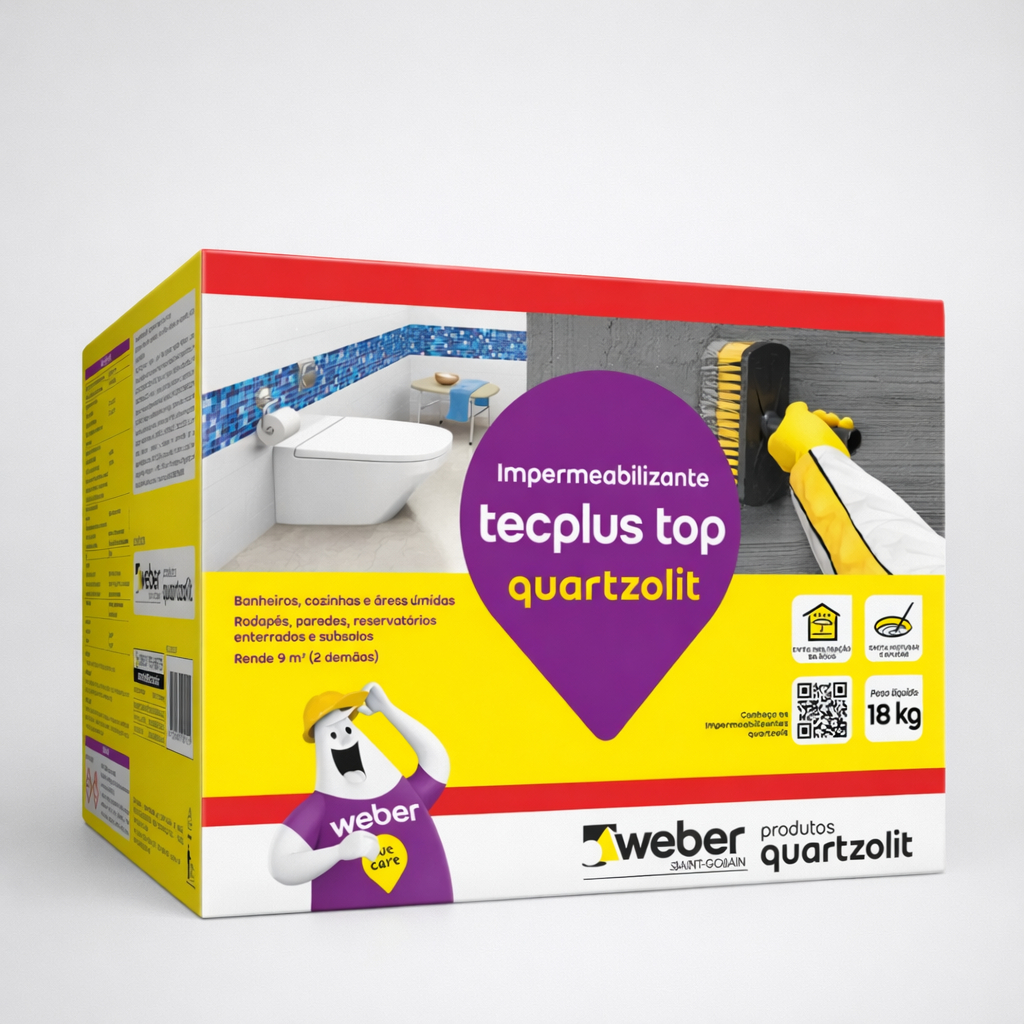 Impermeabilizante Tecplus Top Caixa 18Kg Tecplus Top Concreto Alvenaria Cinza Ba