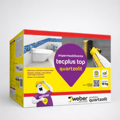 Impermeabilizante Tecplus Top Caixa 18Kg Quartzolit Tecplus Top Concreto Alvenaria Top Cinza Banheiros Áreas Úmidas