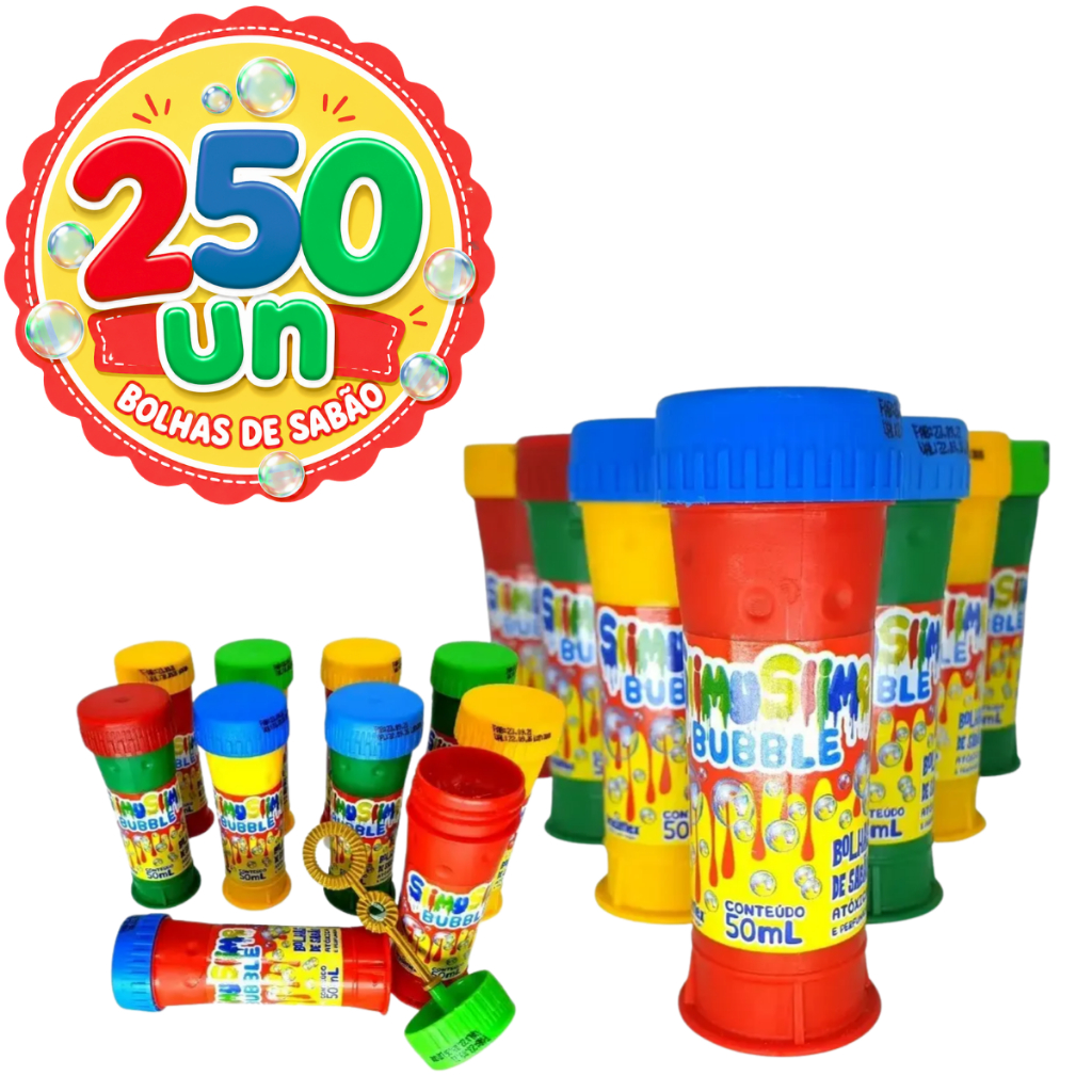 250 Bolha De Sabão Lembrancinha Bolhinha De Sabão Atacado Lembrancinha Prenda Kit Festa Brinde