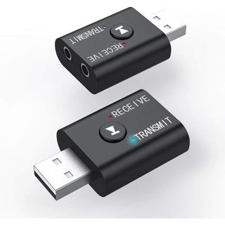 Receptor transmissor USB Bluetooth 5.0, mini adaptador de áudio sem fio 2 em 1. MJ