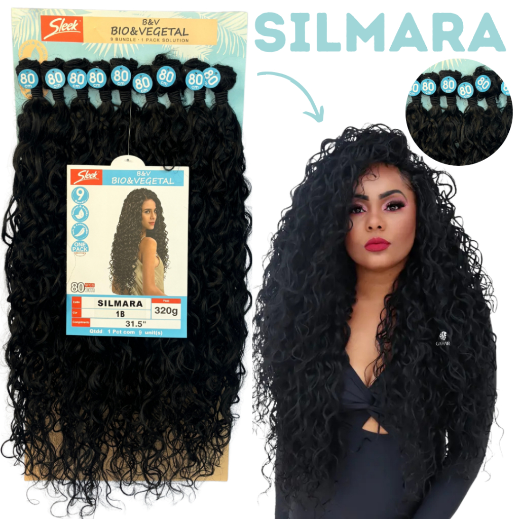 Cabelo Cacheado Idêntico Ao Humano BioVegetal Na Tela 80cm Silmara Rebecca Sleek 320gr