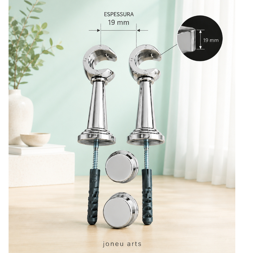 Suporte para varão cromado 19mm( kit com 2 suportes)