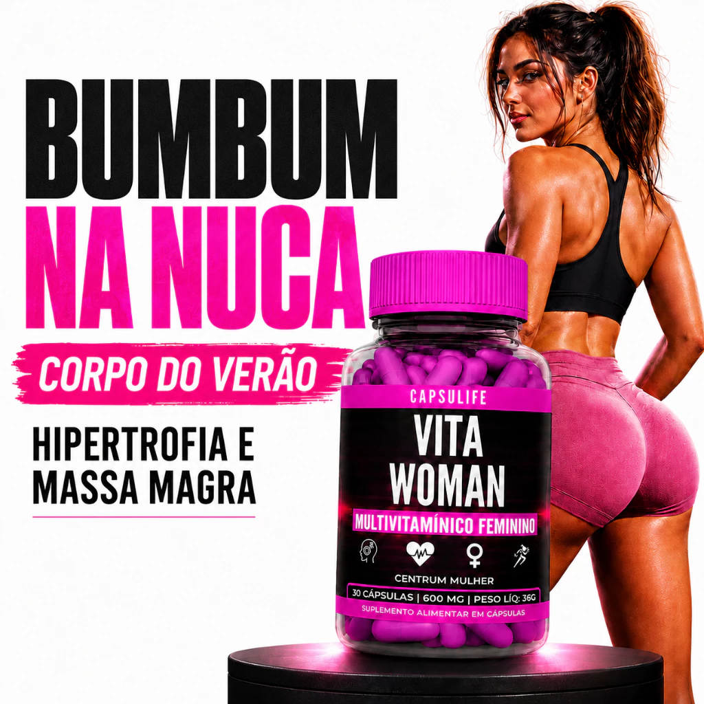 Bumbum, Coxas, Pernas e Glúteos VitaWoman Massa Muscular e Hipertrofia Suplemento Academia Feminino