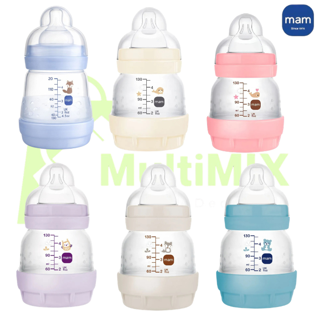Mamadeira MAM Original Lacrada Easy Start 130ml AntiCólica Autoesterilizável Fluxo adaptável UNIDADE