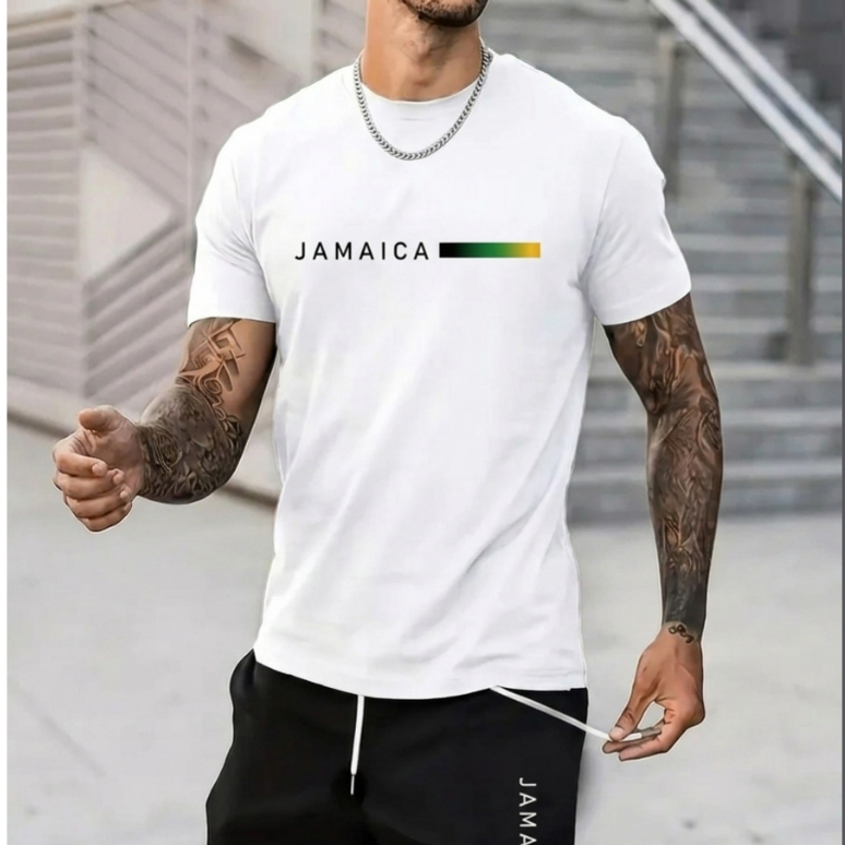 Conjunto Camiseta Algodão + Short Tectel Estampado Jamaica Lançamento