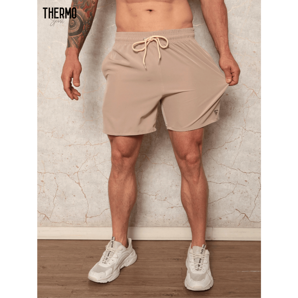 Bermuda masculina academia tactel treino praia corrida shorts elástico
