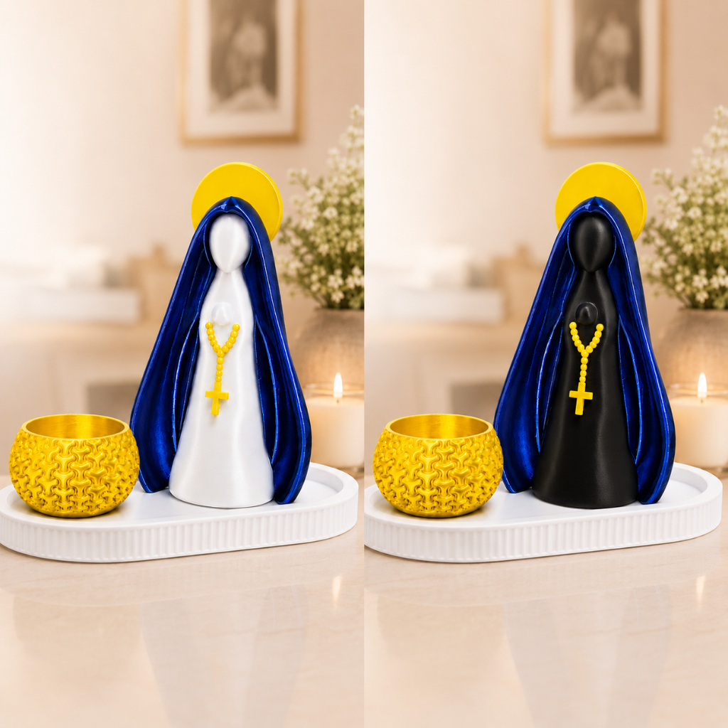 Nossa Senhora Aparecida Decorativa Porta Vela Fé Proteção Paz para o Lar Presente Religioso Católico Luxo