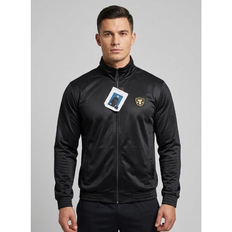 Jaqueta masculina Tigs tecido NBA preto Tam. G sem capuz bolsos frontais e zíper
