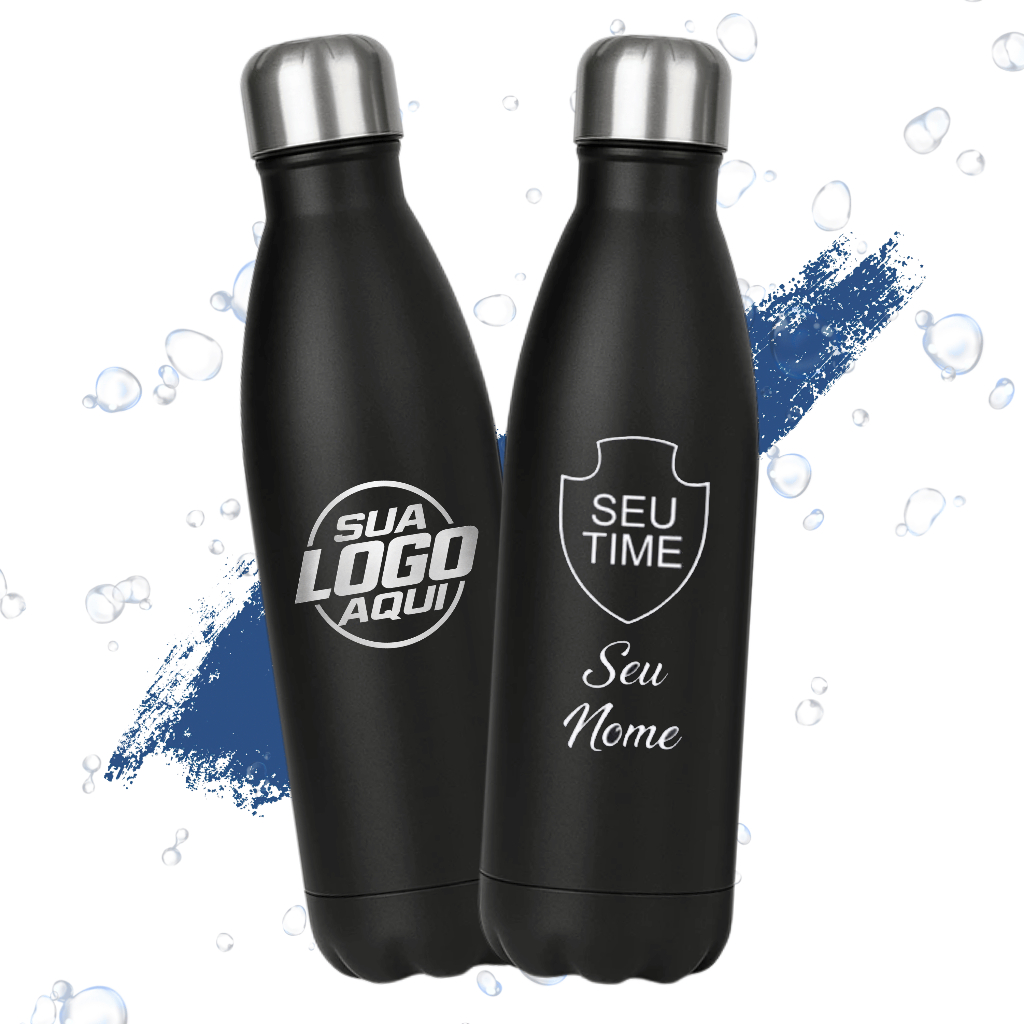 Garrafa Inox Squeeze 500ml Personalizada c/NOME ou LOGOTIPO