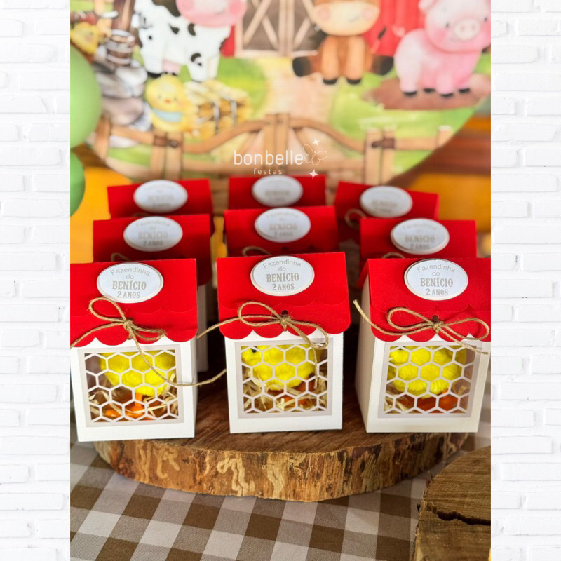 Galinheiro Fazendinha para Pintinho - Kit com 12 unids Lembrancinha Festa Personalizados Aniversário