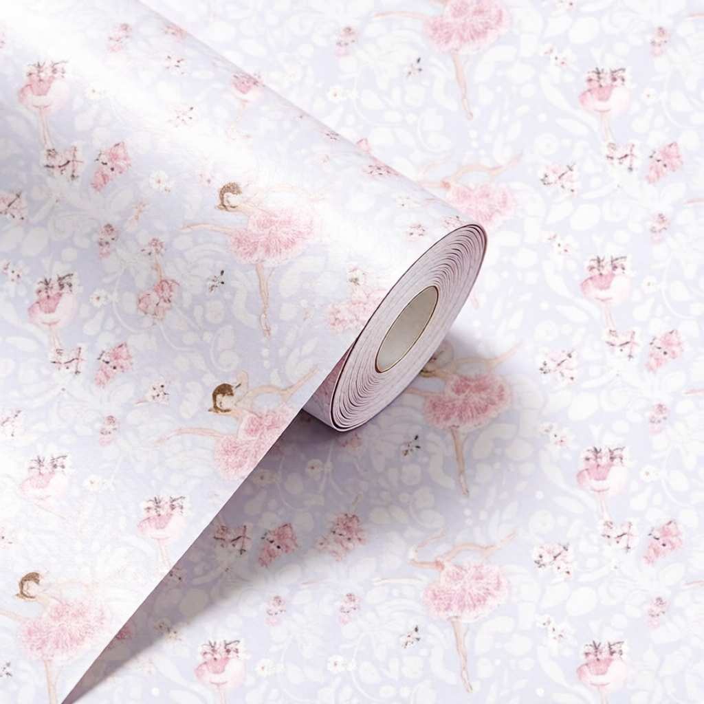 Papel De Parede Adesivo para meninas Infantil Bailarina Ballet Balé Lilás Menina Rolo