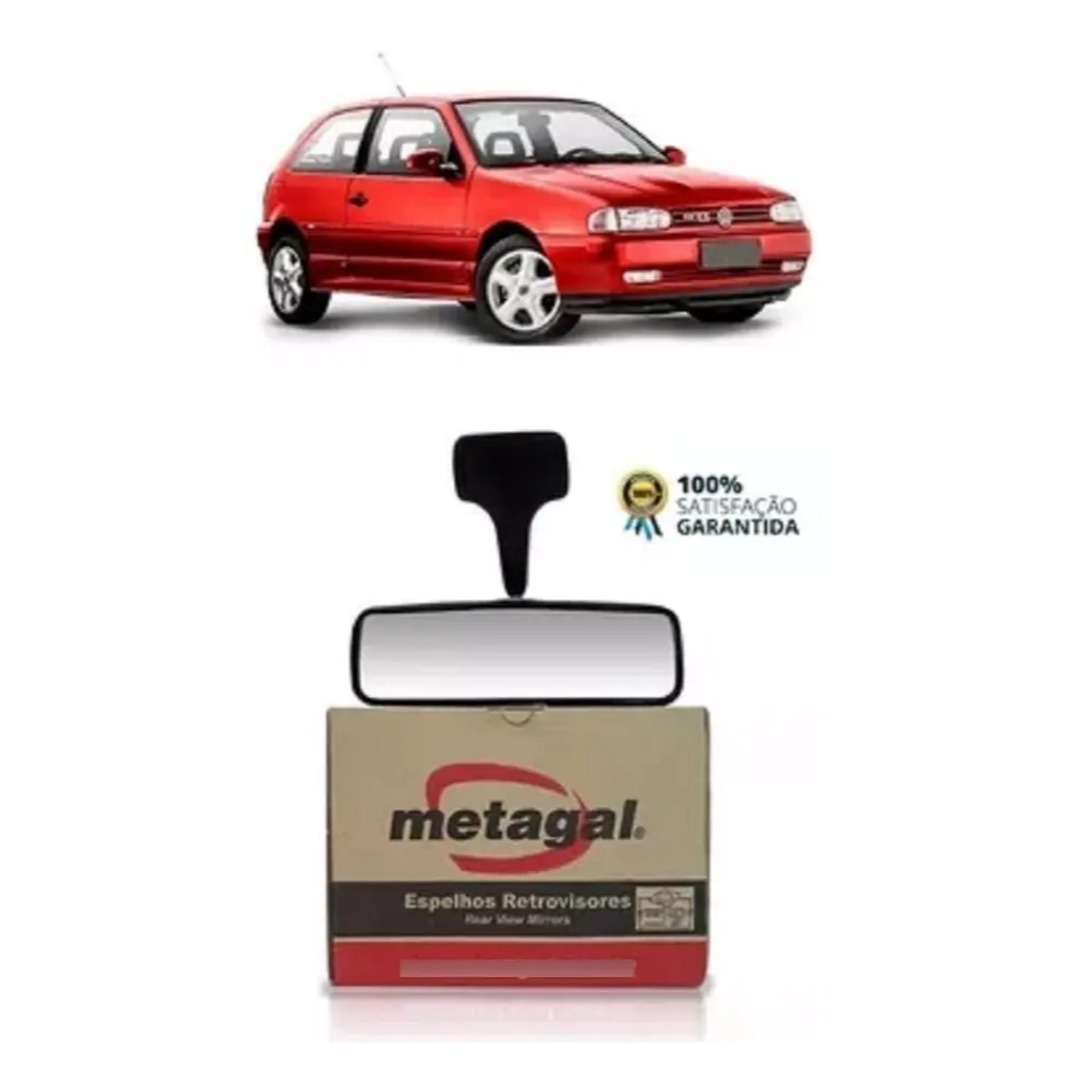 Retrovisor Interno Preto Vw Gol G2 G3 G4 Parati G2 G3 G4 Saveiro G2 G3 G4 Original Plano