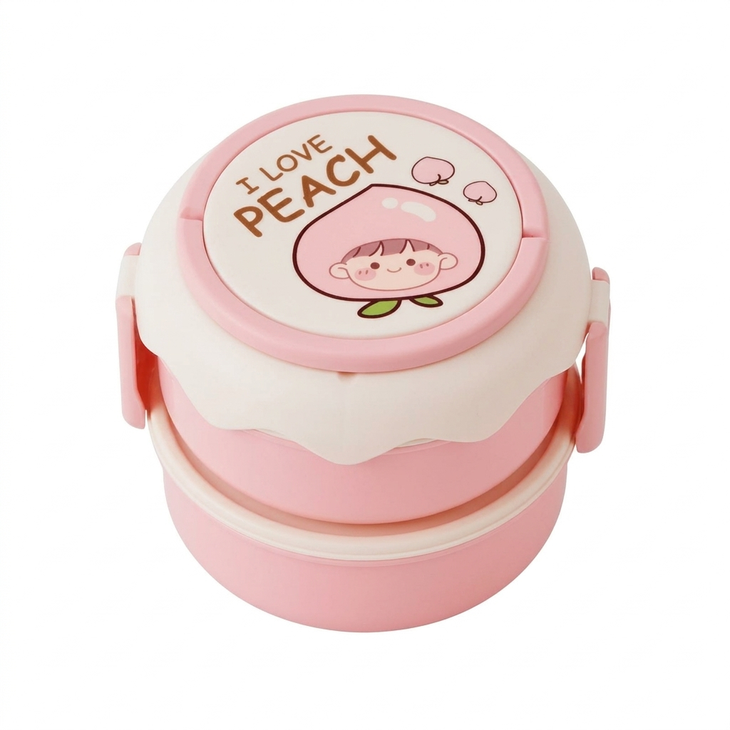 Marmita Dupla Infantil Cute Food + 2 Talheres | Praticidade e Fofura para o Dia a Dia — imagem 2 de 2