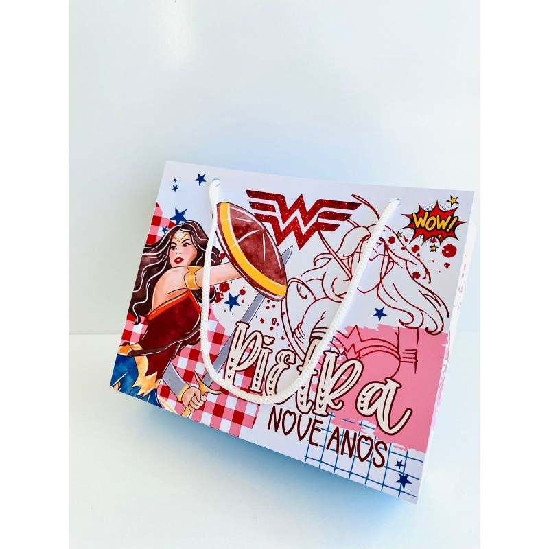 Sacolinha Personalizada Tema Muller Maravilha PEGUE E MONTE Festa Infantil Lembrancinha Aniversário Envio Rápido