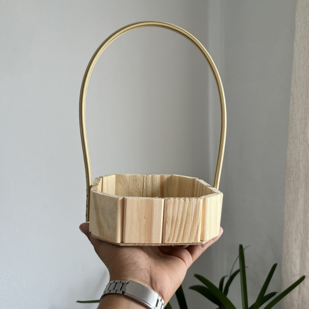 Kit 10 Cesta Quadrada Boleada 15 Centímetros