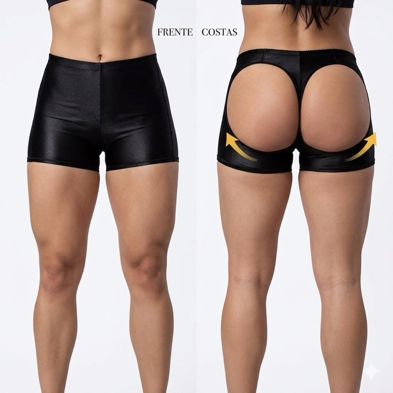 calcinha short para levantar bumbum natural -autoestima- bumbum na nuca-Roupa íntima