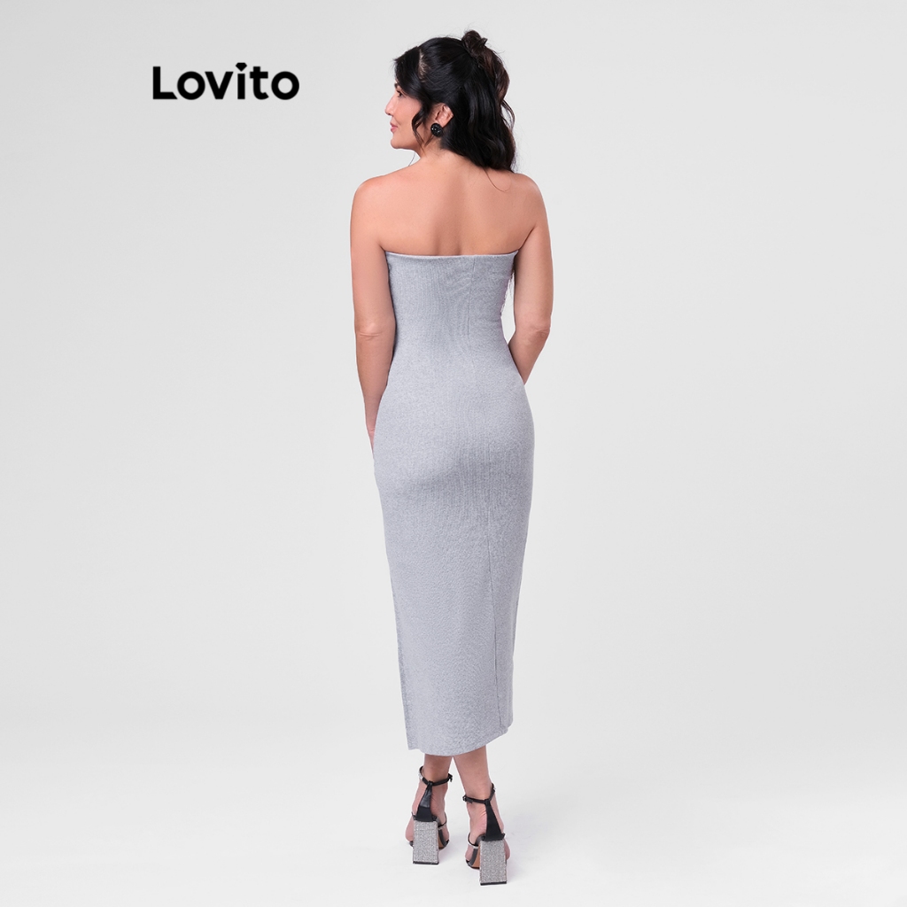 Lovito Vestido Midi Feminino Tomara Que Caia DRB166BRL195 · foto 2