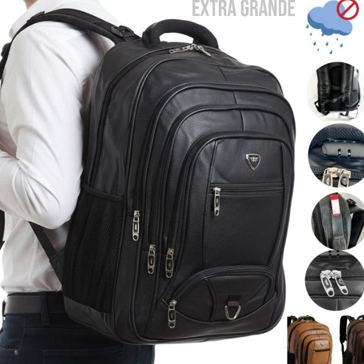 Mochila Reforçada Masculina Faculdade Impermeável Resistente Grande Trabalho Escolar