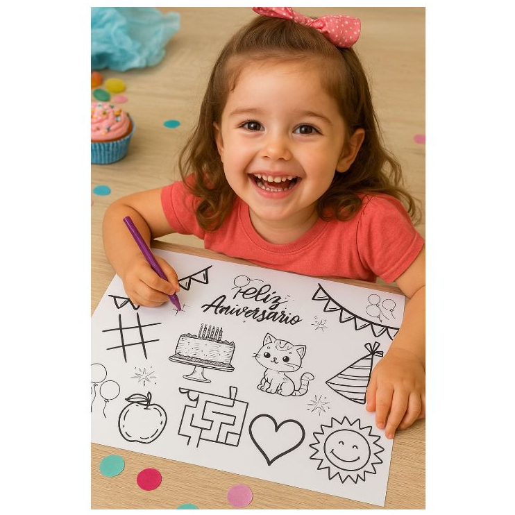 ENVIO RÁPIDO - Jogo Americano Descartável Personalizado p/ Festa d aniversário Infantil - Papel 180g