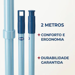 Cabo Extensor 2 Metros Retrátil Extensor Aço Mor Vassoura Rodo