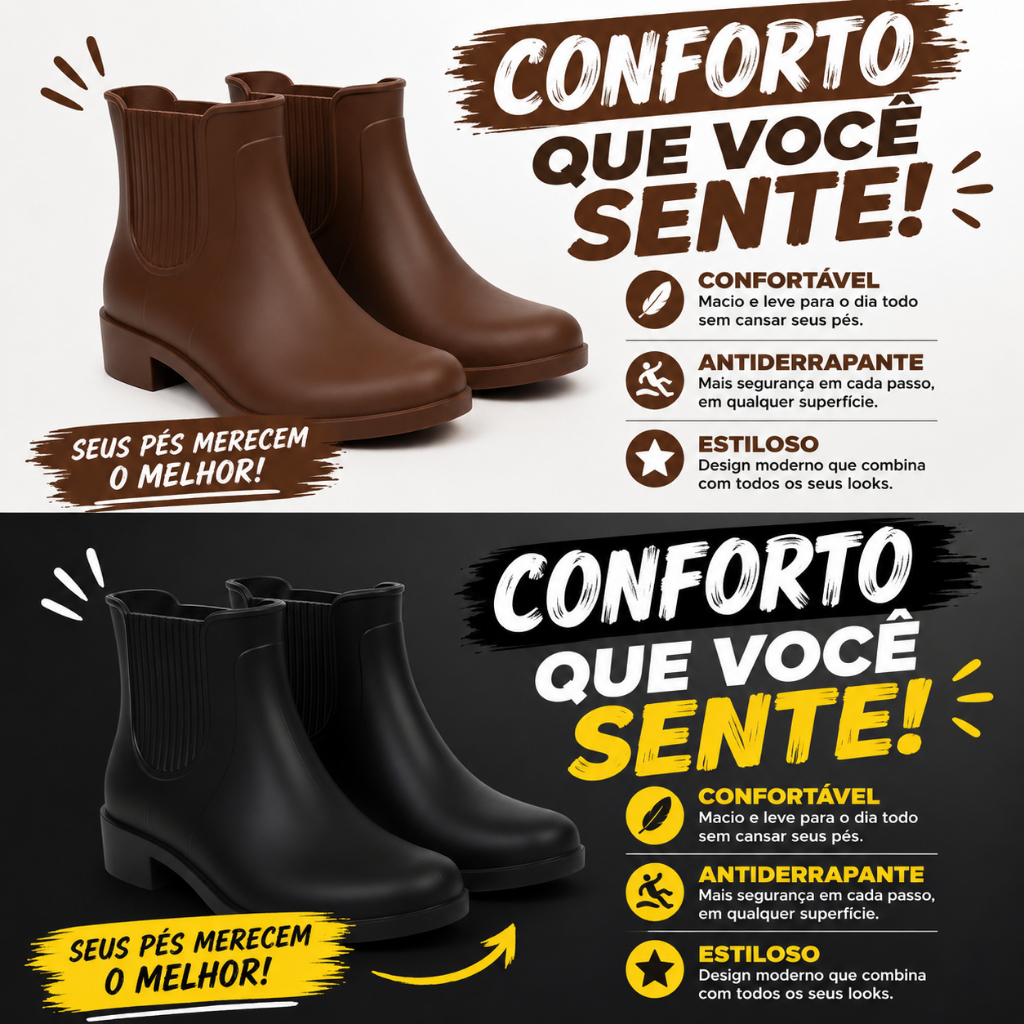 BOTA ANTIDERRAPANTE CONFORTO TRABALHO CHUVA